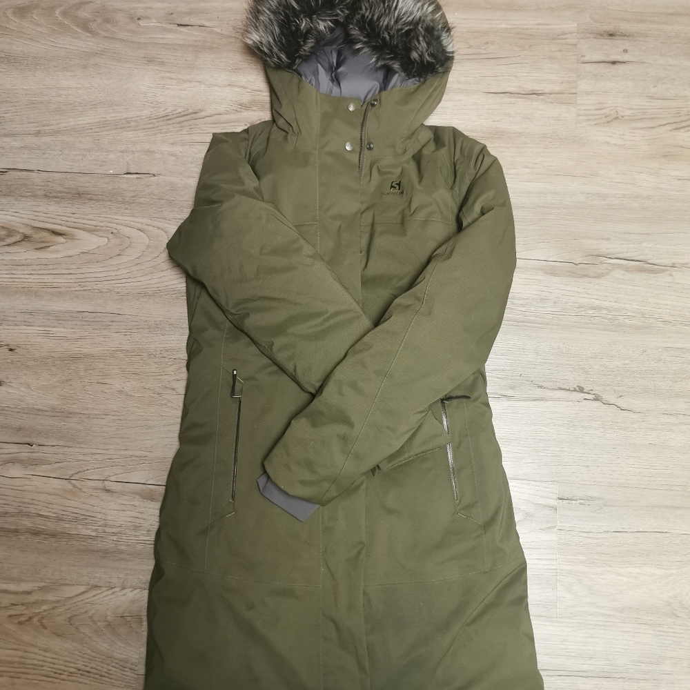 Olive Green Women's Parka Coat